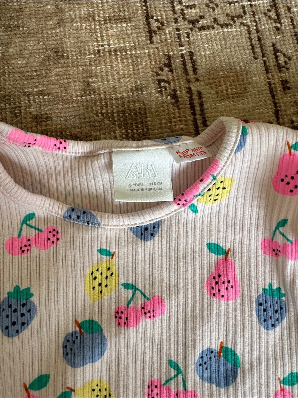 Zara Kids Pink Strawberry-Print Matching Set, Size 6